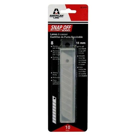 AMERICAN LINE Blade, 18 mm, 394 in L, Carbon Steel, 2Facet, SnapOff Edge, 8Point 66-0909